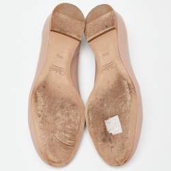 Pre Owned Chloe Dusty Pink Scalloped Leather Lauren Ballet Flats Size 38.5