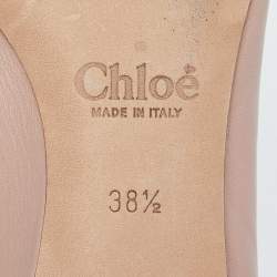 Pre Owned Chloe Dusty Pink Scalloped Leather Lauren Ballet Flats Size 38.5
