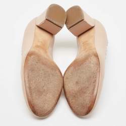 Pre Owned Chloe  Beige Leather Laurena Scalloped Pumps Size 37