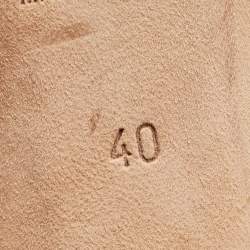 Pre Owned Chloe Black Scalloped Leather Lauren Block Heel Pumps Size 40