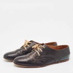 Chloe Black Leather Lace Up Derby Size 36.5
