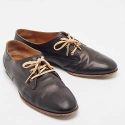 Chloe Black Leather Lace Up Derby Size 36.5