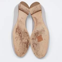 Pre Owned Chloe Grey Leather Ballet Flats Size 36