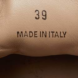 Pre Owned Chloé Beige Canvas and Suede Lauren Logo Embroidered Low Top Sneakers Size 39