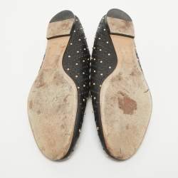 Chloe Black Studded Leather Round Toe Flat Ballet Flats Size 37