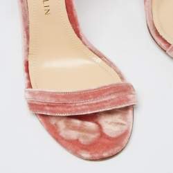 Chloé Pink Velvet Ankle Strap Sandals Size 40