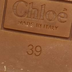 Pre Owned Chloe Black Leather and Fur Lace Up Ankle Boots Size 39