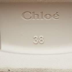 Pre Owned Chloe Cream Rubber Betty Mid Calf Rain Boots Size 38