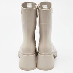 Pre Owned Chloe Cream Rubber Betty Mid Calf Rain Boots Size 38