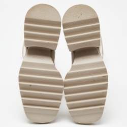 Pre Owned Chloe Cream Rubber Betty Mid Calf Rain Boots Size 38