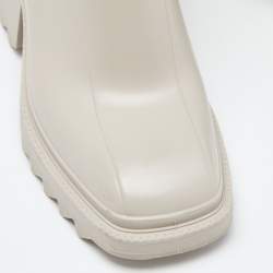 Pre Owned Chloe Cream Rubber Betty Mid Calf Rain Boots Size 38