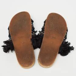 Chloe Multicolor Canvas Flat Slides Size 37 