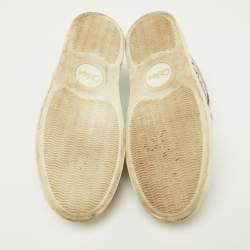 Chloe Brown/Beige Canvas and Leather Lauren Sneakers Size 39