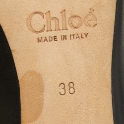 مملوكة مسبقًا Chloe Black Leather Round Toe Pumps Size 38