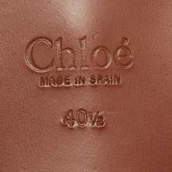 Chloe Cream Leather Flat Slides Size 40.5