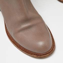 Pre Owned Chloe Beige Leather Knee Length Boots Size 37