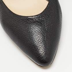 Pre Owned Chloe Black Leather Block Heel Pumps Size 37.5