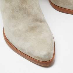 Pre Owned Chloe Grey Suede and Leather Over The Knee Length Boots Size 39