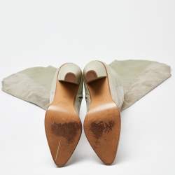 Pre Owned Chloe Grey Suede and Leather Over The Knee Length Boots Size 39