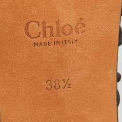 مملوكة مسبقًا Chloe Black Leather Jamie Knot Ankle Wrap Sandals Size 38.5