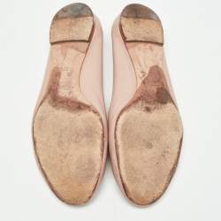 Pre Owned Chloe Pink Scalloped Leather Lauren Ballet Flats Size 37.5