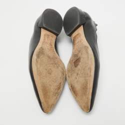 Chloe Black Leather Pointed Toe Ballet Flats Size 37