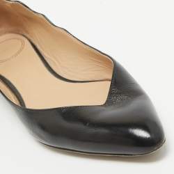 Chloe Black Leather Pointed Toe Ballet Flats Size 37