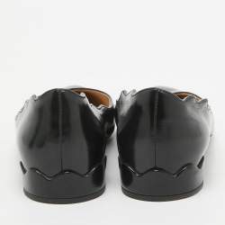 Chloe Black Leather Pointed Toe Ballet Flats Size 37