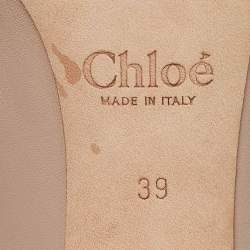 مملوكة مسبقًا Chloe  Beige Leather Laurena Scalloped Pumps Size 39