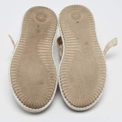 Chloe White Fabric Lilli Platform Sandals Size 38