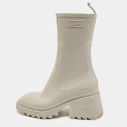Chloe Grey Rubber Betty Rain Boots Size 37
