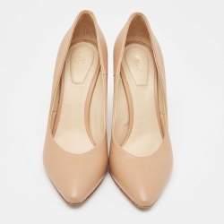 Chloe Light Brown Leather Beckie Pumps Size 37.5