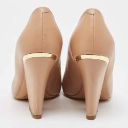 Chloe Light Brown Leather Beckie Pumps Size 37.5