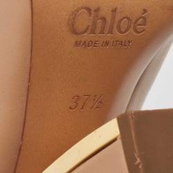 Chloe Light Brown Leather Beckie Pumps Size 37.5