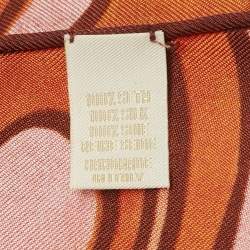 Pre Owned Chopard Rust/Orange Orlo A Mano Silk Square Foulard 