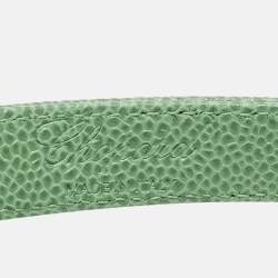 Pre Owned Chopard Logo Adjustable Buckle Belt Green Leather