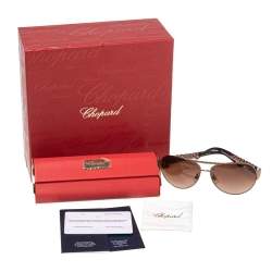 Pre Owned Chopard Brown SCH994 Aviator Gradient Sunglasses