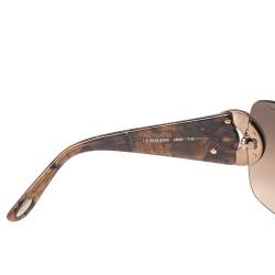 Chopard Brown SCH 939 S Crystal Embellished Gradient Shield Sunglasses
