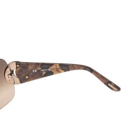 Chopard Brown SCH 939 S Crystal Embellished Gradient Shield Sunglasses