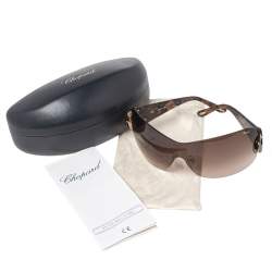 Chopard Brown SCH 939 S Crystal Embellished Gradient Shield Sunglasses