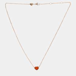 Chopard Red 18kt Rose Gold My Happy Heart Carnelian Necklace 