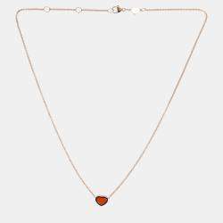 Chopard Red 18kt Rose Gold My Happy Heart Carnelian Necklace 
