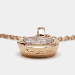Pre Owned Chopard Happy Diamonds Icon Diamonds 18k Rose Gold Necklace