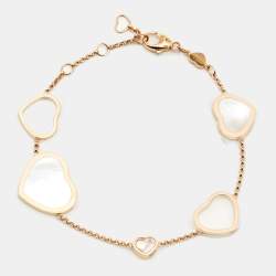 Chopard Happy Hearts Mother of Pearl Diamond 18k Rose Gold Bracelet