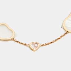 Chopard Happy Hearts Mother of Pearl Diamond 18k Rose Gold Bracelet