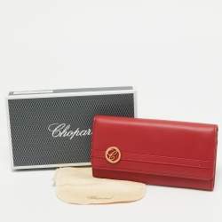 Chopard Red Leather Flap Continental Wallet
