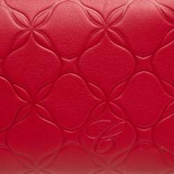 Chopard Red Embossed Leather Zip Around Continental Wallet