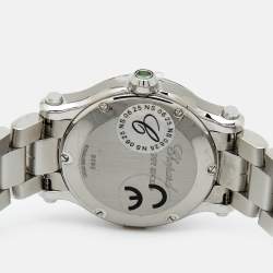 Chopard Green Stainless Steel Diamond Happy Sport 278590-3013 Women's Wristwatch 30 mm