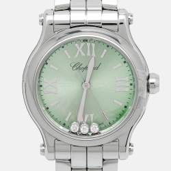 Chopard Green Stainless Steel Diamond Happy Sport 278590-3013 Women's Wristwatch 30 mm