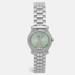 Chopard Green Stainless Steel Diamond Happy Sport 278590-3013 Women's Wristwatch 30 mm